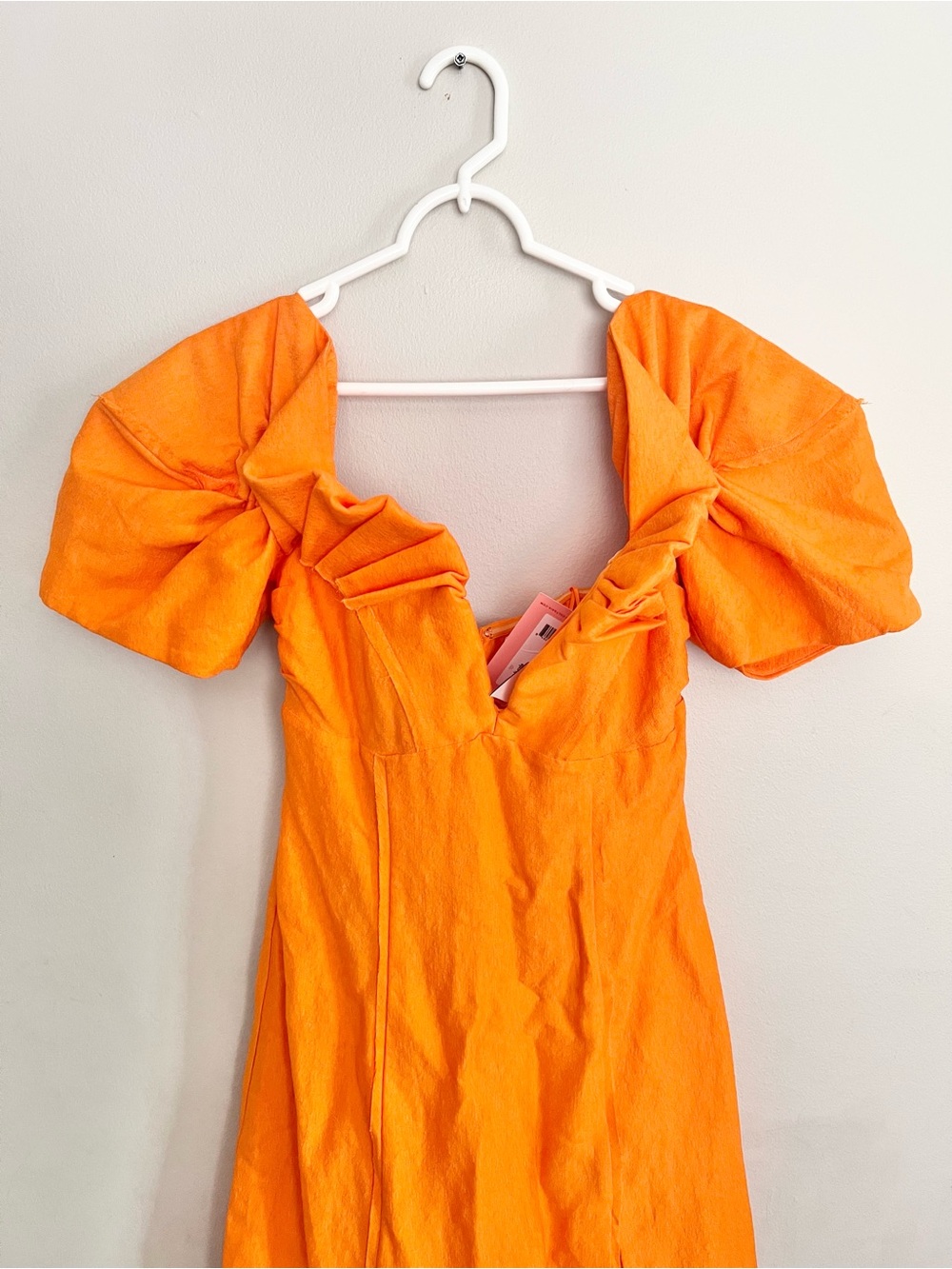 NWT Cult Gaia Muna Off The Shoulder Midi Dress Orange Size 2 - Picture 4 of 9